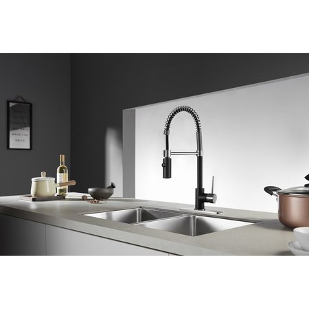 Gourmetier LS8777NYL New York Single-Handle Pre-Rinse Kitchen Faucet, Blk/ Chrome LS8777NYL